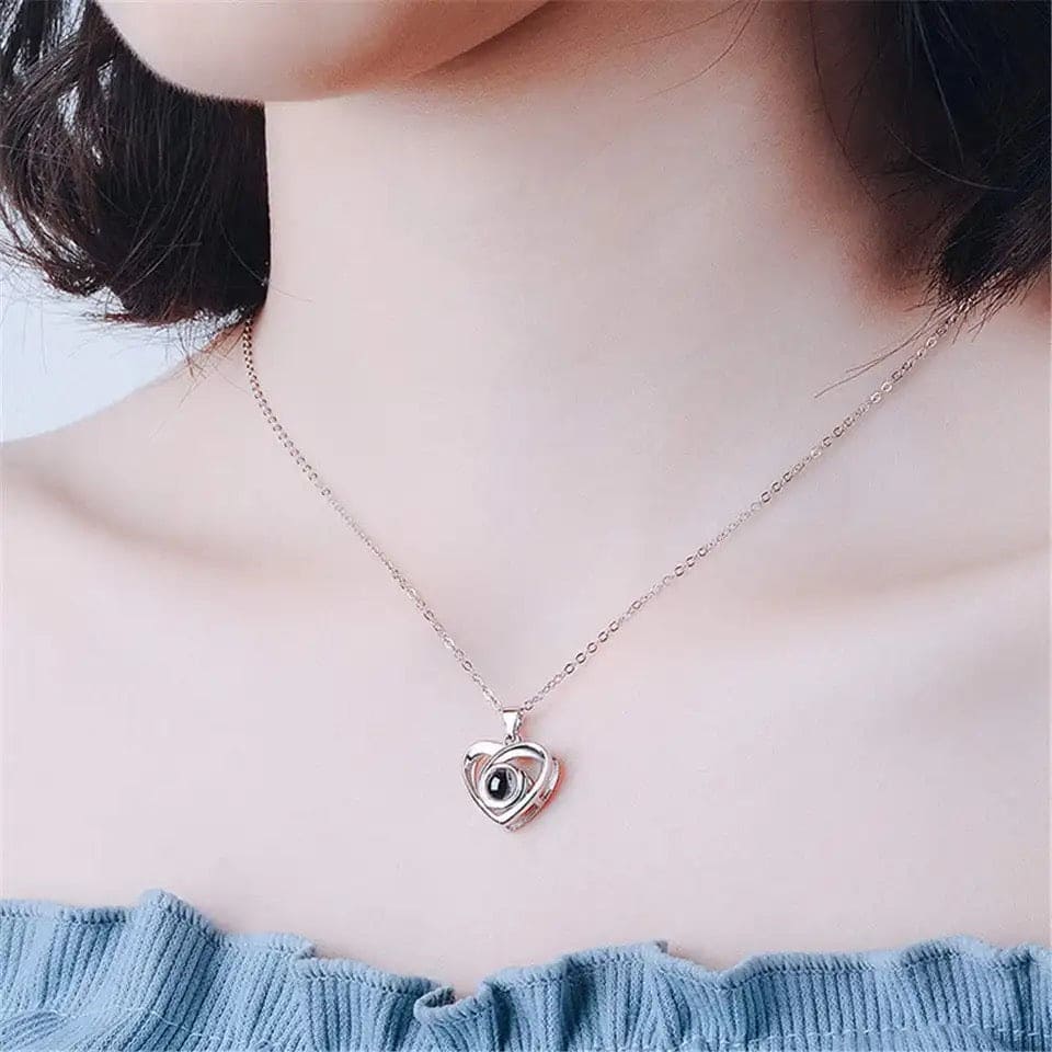Love Heart Projection Necklace, 100 Languages I Love You Pendant, Romantic Love Memory Wedding Necklace, Luxury Female Bridal Wedding Necklace, Projection Charm Crown Necklace Love Heart Projection Necklace, 100 Languages I Love You Pendant, Romantic Love Memory Wedding Necklace, Luxury Female Bridal Wedding Necklace, Projection Charm Crown Necklace